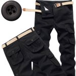Pantalon cargo militaire homme en coton coupe droite pantalon tactique avec 6 poches couleur unie confortable ...