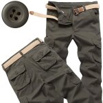 Pantalon cargo militaire homme en coton coupe droite pantalon tactique avec 6 poches couleur unie confortable ...