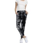 Pantalon femme - urban classics - beach - taille haute - coupe loose - noir / blanc cassé Pantalon femme - urban classics - beach - taille haute - coupe loose - noir / blanc cassé