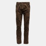 Pantalon imprim� l�opard avec boutons femme please