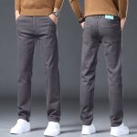 Pantalon en jean coupe ajust�e homme grande taille automne - gris