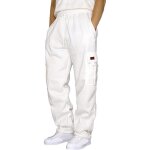 Pantalon jogging cargo homme blanc - grande taille - coton stretch - surv�tement sport avec poches blanc ...