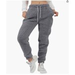 Pantalon jogging chaud femme polaire hiver long bas de pyjama souple - gris - multisport - fitness - ...