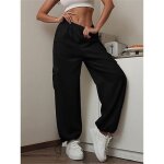 Pantalon de jogging femme cotton longue survetement v�tements de sport taille elastique drawstring