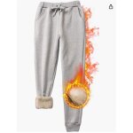 Pantalon de jogging femme hiver chaud polaire double - gris - fitness - respirant - sports dhiver gris ...