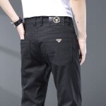 Pantalon noir homme 97%coton coupe droite faible stretch