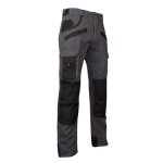 Pantalon de travail bicolore avec poches genouill�res argile lma - gris fonc�