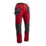 Pantalon de travail imperm�able tissu canvas avec poches genouill�res lma caldeira - rouge