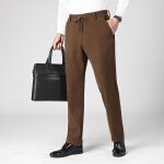 Pantalon en velours côtelé homme taille elastiquee coupe droite - kaki Pantalon en velours côtelé homme taille elastiquee coupe droite - kaki