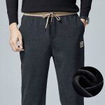 Pantalon velours ctel polaire homme taille elastiquee coupe droite - gris