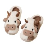 Pantoufles animes pour enfants?chaussons douillets en forme de vache?confort et chaleur?idals pour ...