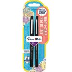 Paper mate lot de2 stylos flair - pointe moyenne - encre noire