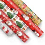Papier cadeau 200x70cm - 5 rouleaux mélange de 5 motifs emballage cadeau élégant pour noël cadeaux dhiver ... Papier cadeau 200x70cm - 5 rouleaux mélange de 5 motifs emballage cadeau élégant pour noël cadeaux dhiver ...