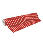 Papier cadeau - clairefontaine - tiny rolls - rayures rouges - 50m x 035m - qualit suprieure