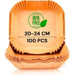 Papier cuisson air fryer pour friteuse sans huile 100 unit�s 20 - 24 cm bpa free jetable pour four 5 ...