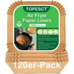 Papier de cuisson - topesct - 120 pi�ces - r�sistant � 230�c - convient aux paniers de friteuse � air ...