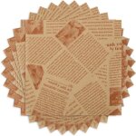 Papier demballage alimentaire 200 feuilles (22 x 22 cm) papier kraft olophobe pour sandwichs et hamburgers ...