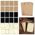 Papier  lettres - vintage - 24 pices - papier kraft - 21. 2x14. 5cm - couleur peau de vache