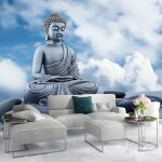 Papier peint 250x175cm soie murale bleu panoramique poster ciel statue de bouddha rochers photo pour ... Papier peint 250x175cm soie murale bleu panoramique poster ciel statue de bouddha rochers photo pour ...