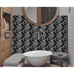 Papier peint adh�sif 25 pcs noir mosa�que 10x10cm d�cor carrelage autocollant stickers cuisine salle ...