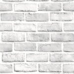 Papier peint - adh�sif amovible - effet brique blanche - vinyle durable - 45 cm x 10 m