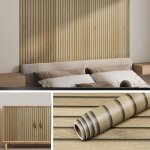 Papier peint adh�sif effet bois 3d - papier adh�sif mural bois 3d marron imperm�ablepour chambresalonsalle ...
