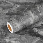 Papier peint autocollant gris fonc� effet b�ton vinyle imperm�able rouleau 40cm x 5m pour mur cuisine ...