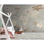 Papier peint chambre enfant 300x210cm 3d effet gographie cartes monde terre plante pour garon fille ...