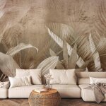 Papier peint feuilles 350x256cm dcoration murale xxl poster gant design papier pour murs nature palmiers ...