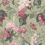 Papier peint floral misaki vert sauge / rose belgravia 2321 Papier peint floral misaki vert sauge / rose belgravia 2321