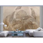 Papier peint intiss� beige feuillage 350x256cm d�coration murale xxl poster tableaux muraux trompe loeil ...