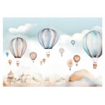Papier peint intiss enfant garon fille ciel ballons 250x175 cm tapisserie chambre enfant photo non ...