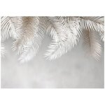 Papier peint intiss� panoramique feuilles beige b�ton 300x210 cm tapisserie chambre salon photo non tiss� ...