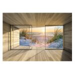 Papier peint intiss panoramique plage fentre effet 3d 200x140 cm tapisserie chambre salon photo non ...