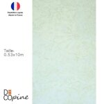 Papier peint intiss� vert effet lin naturel ? rouleau 053 x 10 m ? d�coration murale �l�gante ? decopine ...