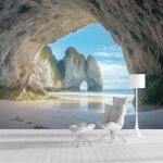 Papier peint panoramique 350x250cm (lh) baie arche papier peint tissu de soie 3d mer plage tableaux ...