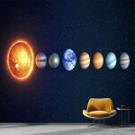 Papier peint panoramique 350x256cm papier peint photo intiss� syst�me solaire simple murale poster g�ant ...