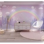 Papier peint panoramique 3d dessin animé violet nuage arc - en - ciel fille enfants chambre princesse ... Papier peint panoramique 3d dessin animé violet nuage arc - en - ciel fille enfants chambre princesse ...