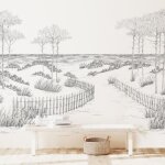 Papier peint panoramique - les landes - noir - intiss� : 150g / m� - 7 l�s : 336x270cm - 99deco