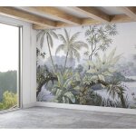 Papier peint panoramique aquarelle jungle soie format personnalis poster geant mural salon chambre dcoration ...