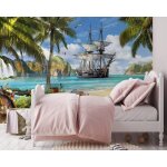 Papier peint panoramique bateau pirate 3d poster mural pour salon chambre décoration murale 250x175cm ... Papier peint panoramique bateau pirate 3d poster mural pour salon chambre décoration murale 250x175cm ...