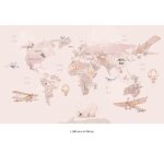 Papier peint panoramique enfants - lumal�a - carte du monde - largeur 260 cm x hauteur 156 cm