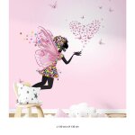 Papier peint panoramique enfants - lumal�a - f�e fleurs papillons - largeur 130 cm x hauteur 130 cm