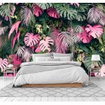 Papier peint panoramique feuille de bananier color�e papier peint 3d intiss� decoration murale chambre ...