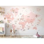 Papier peint panoramique fille rose de la carte du monde 3d poster mural pour salon chambre décoration ... Papier peint panoramique fille rose de la carte du monde 3d poster mural pour salon chambre décoration ...