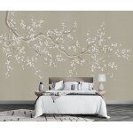 Papier peint panoramique fleur de prunier rétro zen papier peint 3d tapisserie decoration 350cmx256cm ... Papier peint panoramique fleur de prunier rétro zen papier peint 3d tapisserie decoration 350cmx256cm ...