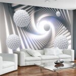Papier peint panoramique flotteur de gomtrie spatiale papier peint poster geant mural 350x256cm pour ...