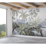 Papier peint panoramique jungle soie 350 x 250 cm poster geant mural pour salon chambre denfants restaurant ...