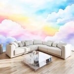 Papier peint panoramique nuages ciel tapisserie peinture papier peint enfant salon chambre poster geant ...
