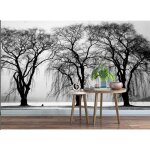 Papier peint panoramique tapisserie murales forêt lac noir et blanc art parc paysages 350x256cm poster ... Papier peint panoramique tapisserie murales forêt lac noir et blanc art parc paysages 350x256cm poster ...